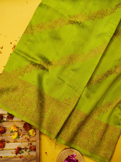 Pure Banarasi Handloom Matka Silk Kadhwa Saree