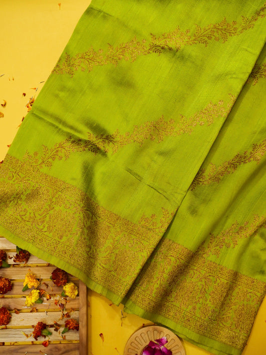 Pure Banarasi Handloom Matka Silk Kadhwa Saree