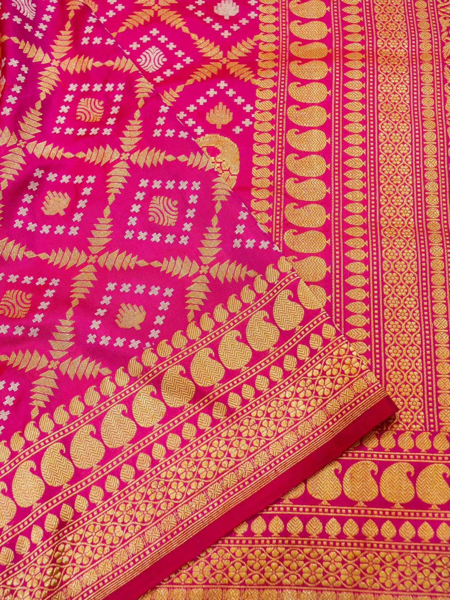 Pure Banarasi Handloom Katan Real Zari Kadhua Jangla Saree