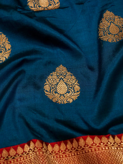 Pure Banarasi Handloom Katan Traditional Boota Saree