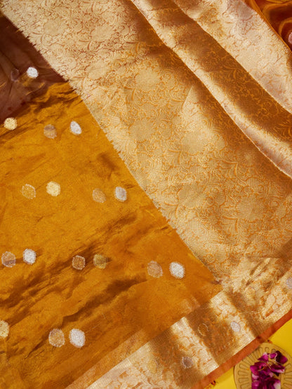 Pure Banarasi Handloom Tissue Cutwork Saree