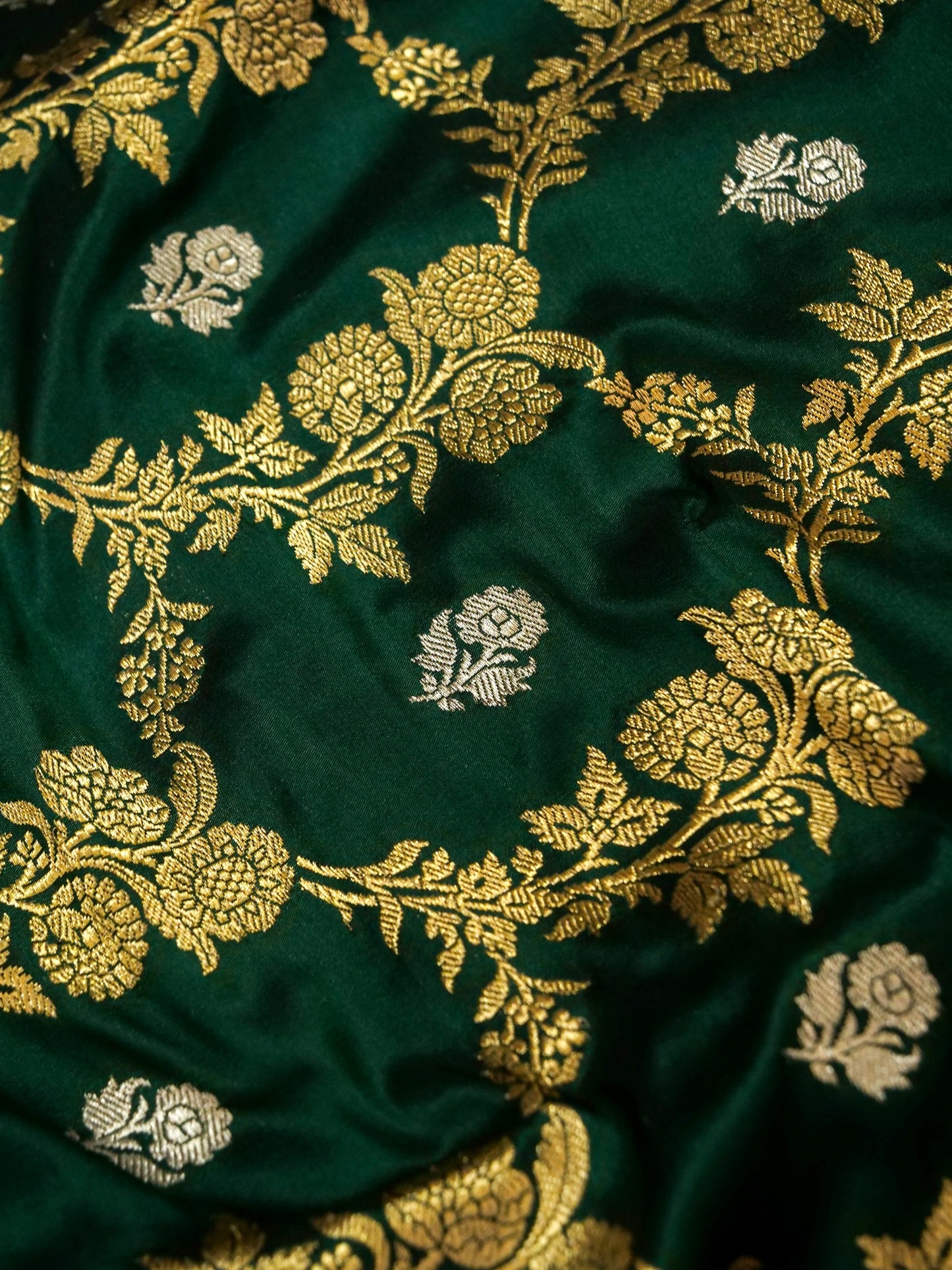 Pure Banarasi Handloom Katan Rupa Sona Kadhwa Jangla Saree