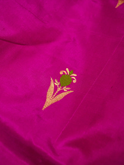 Pure Banarasi Handloom Katan Mina Boota Saree