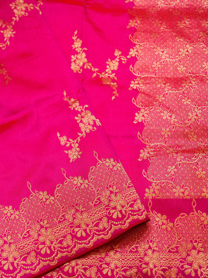 Pure Banarasi Handloom Katan Light Weight Jangla Saree