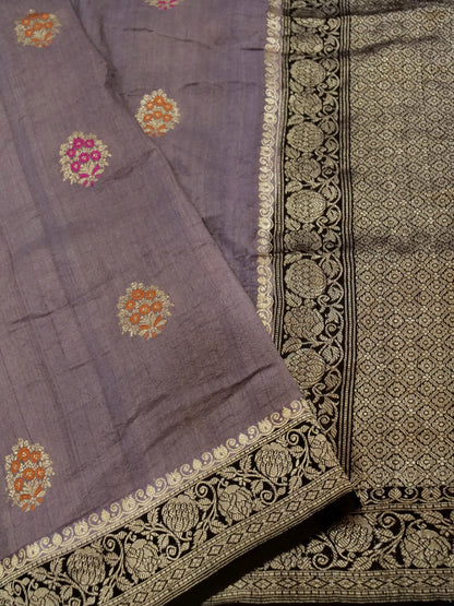 Pure Banarasi Handloom Georgette Desi Tussar Tilfi Boota Saree