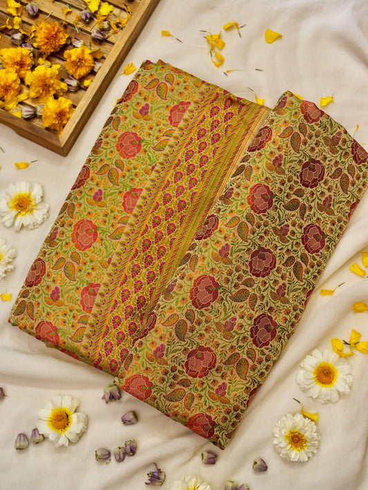 Pure Banarasi Handloom Katan Jamawar Saree