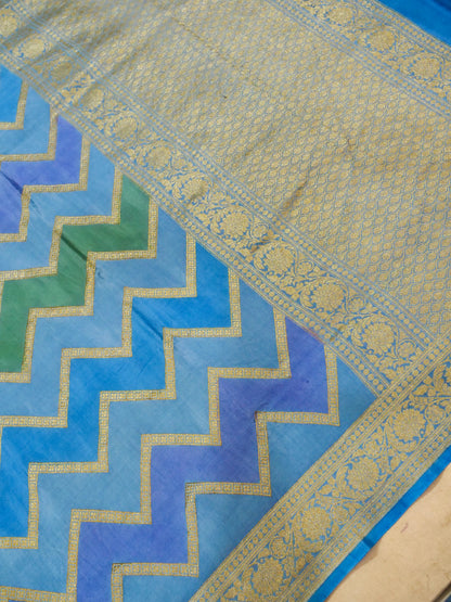 Pure Banarasi Handloom Mashru Jangla Saree