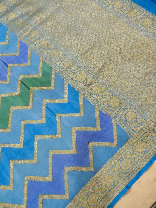 Pure Banarasi Handloom Mashru Jangla Saree