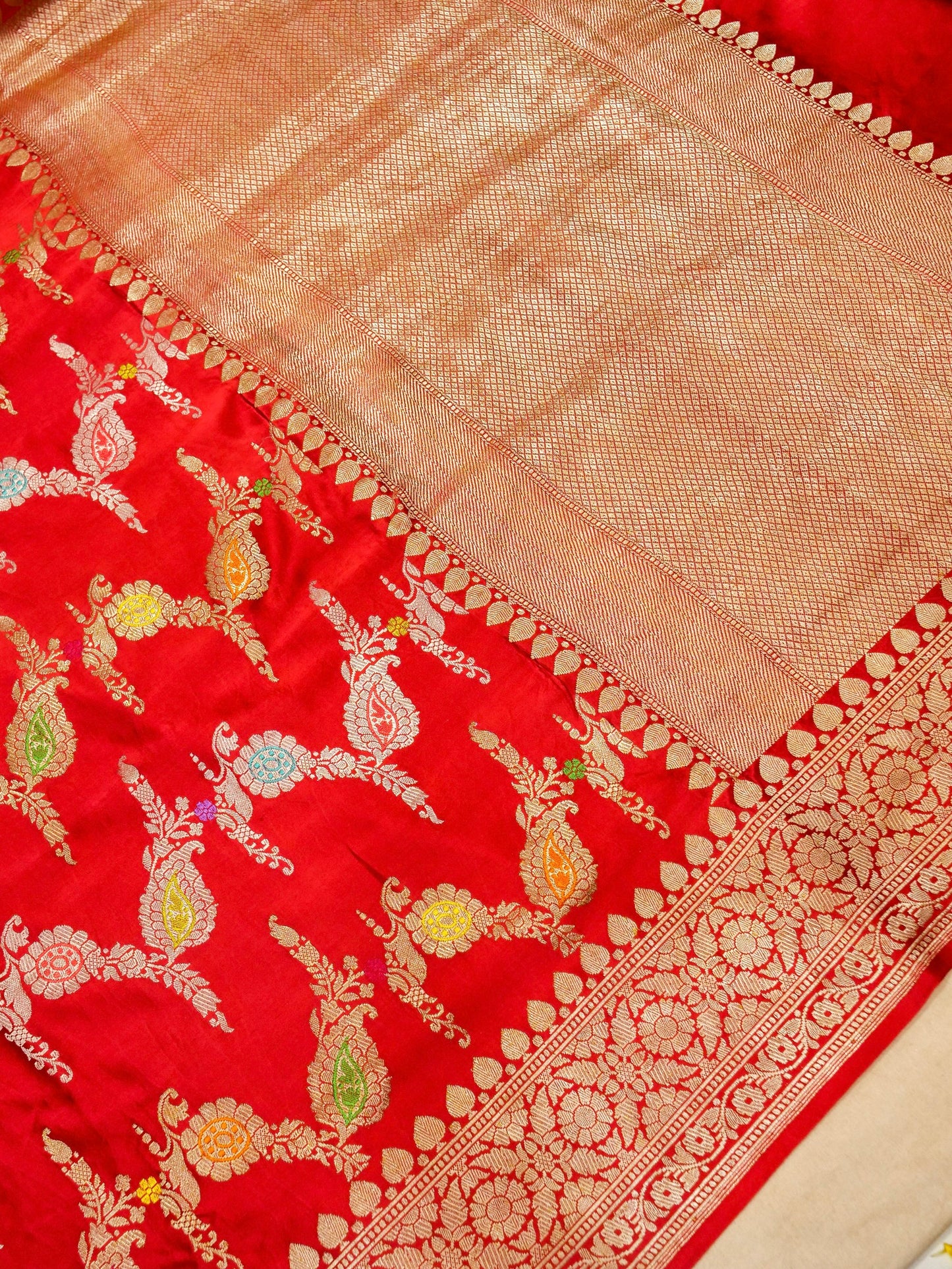 Pure Banarasi Handloom Mashru Kadhwa Saree