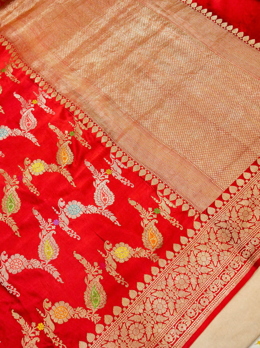 Pure Banarasi Handloom Mashru Kadhwa Saree