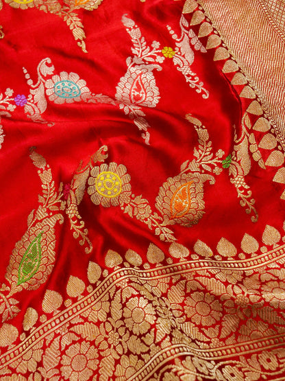 Pure Banarasi Handloom Mashru Kadhwa Saree