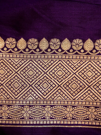 Pure Banarasi Handloom Katan Jamdani Saree