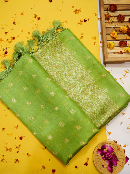 Pure Banarasi Powerloom Tussar Silk Saree