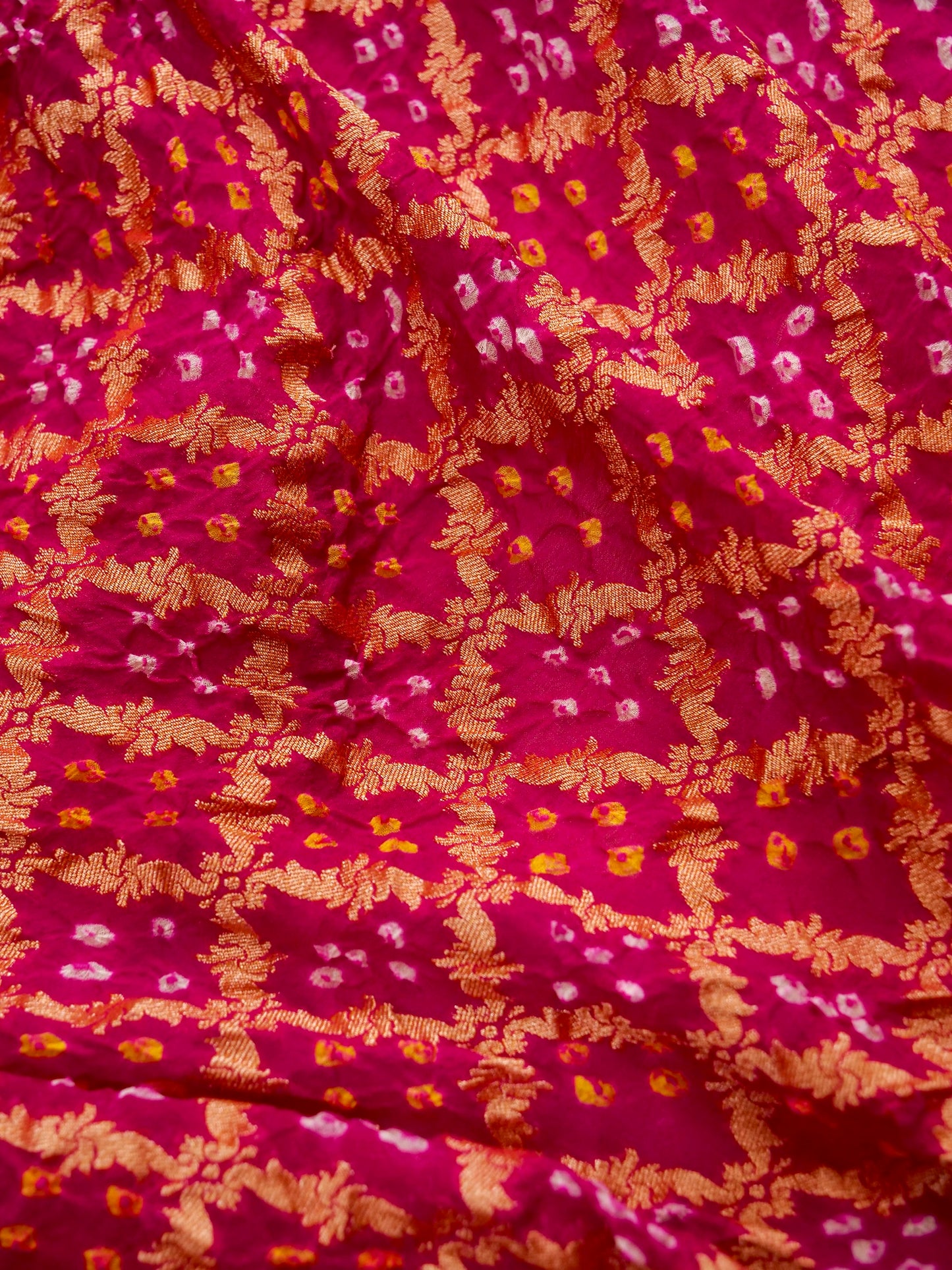 Pure Banarasi Handloom Khaddi Georgette Bandhani Sada Saree