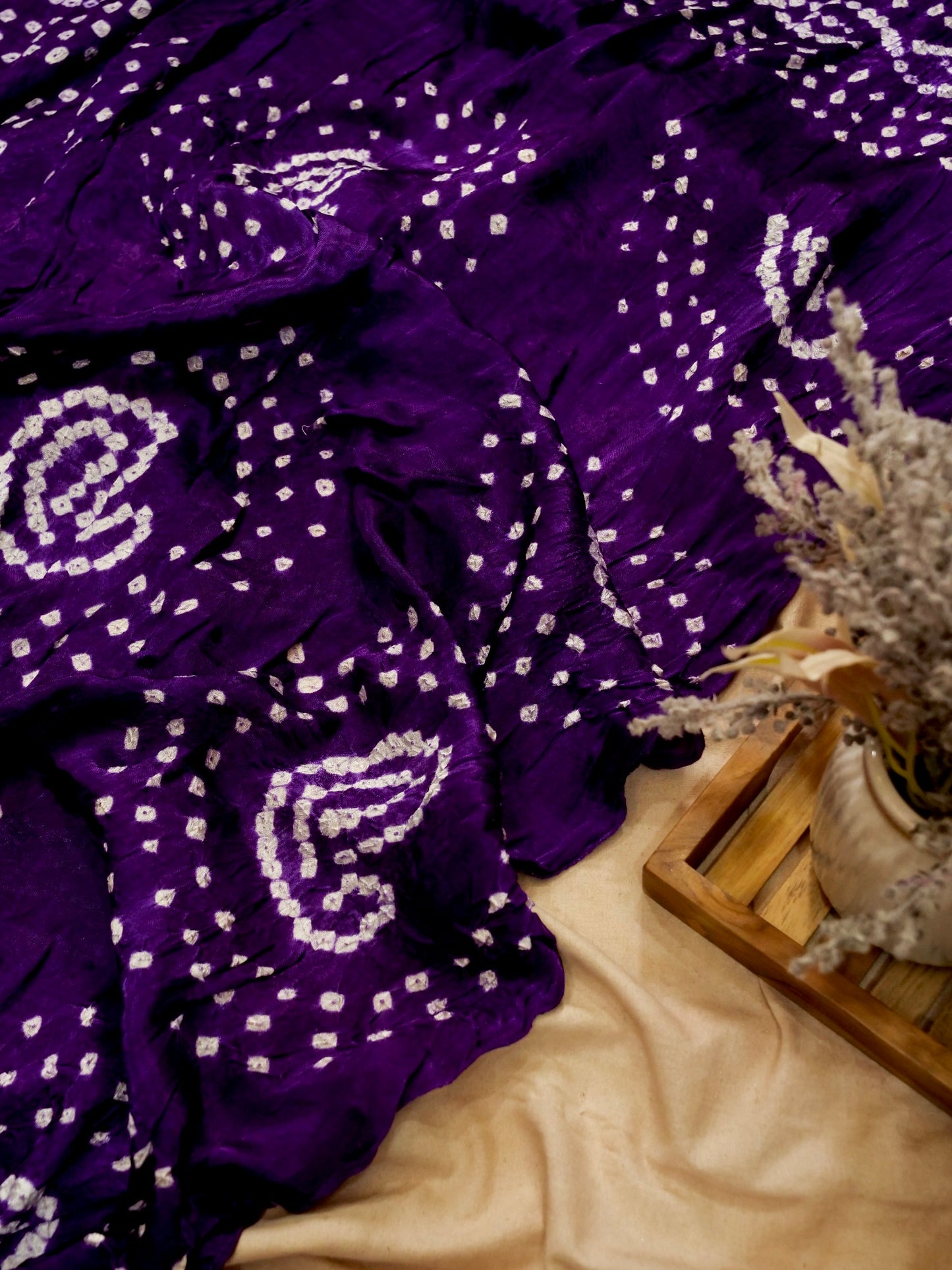 Pure Banarasi Handloom Gaji Silk Bandhani Saree