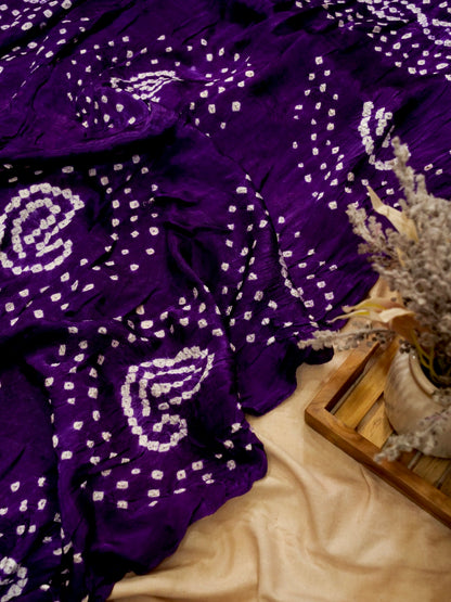 Pure Banarasi Handloom Gaji Silk Bandhani Saree