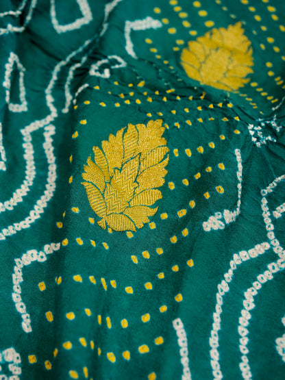 Pure Banarasi Handloom Bandhani Rai Kadhwa Buta Saree