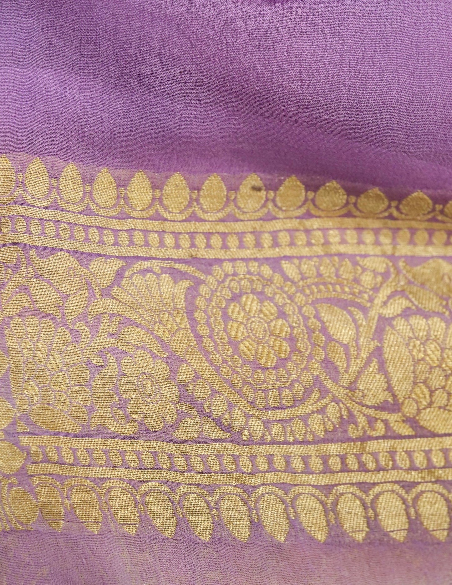 Pure Banarasi Handloom Khaddi Georgette Platinum Multi Saree