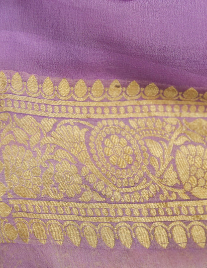 Pure Banarasi Handloom Khaddi Georgette Platinum Multi Saree