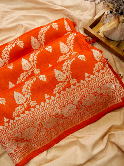 Pure Banarasi Handloom Ektara Georgette Saree