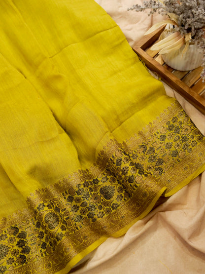 Pure Banarasi Powerloom Moonga Valkalam Saree