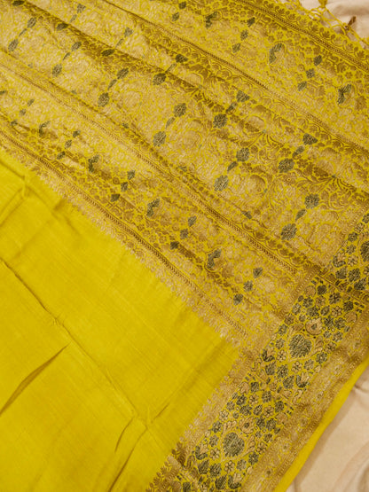 Pure Banarasi Powerloom Moonga Valkalam Saree
