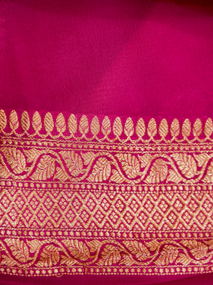 Pure Banarasi Handloom Khaddi Georgette Real Zari Boota Saree