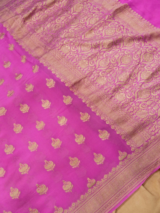 Pure Banarasi Handloom Khaddi Georgette Jamdani Boota Saree