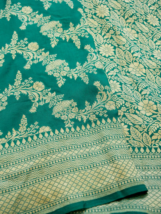 Pure Banarasi Handloom Moonga Georgette Jaal Saree