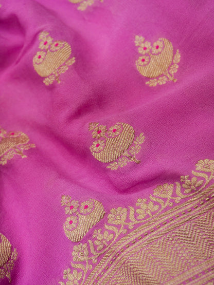 Pure Banarasi Handloom Khaddi Georgette Jamdani Boota Saree