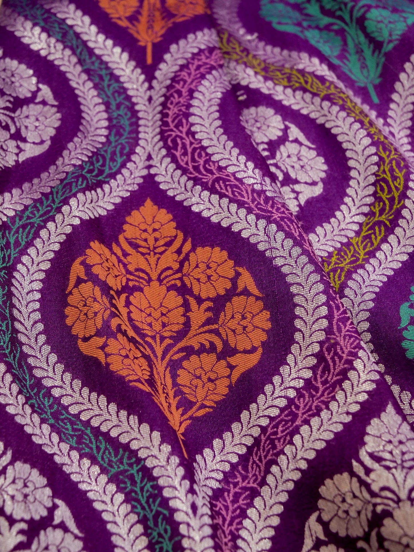 Pure Banarasi Handloom Tussar Georgette Jamdani Saree