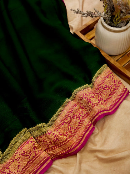Pure Banarasi Handloom Khaddi Georgette valkalam Saree