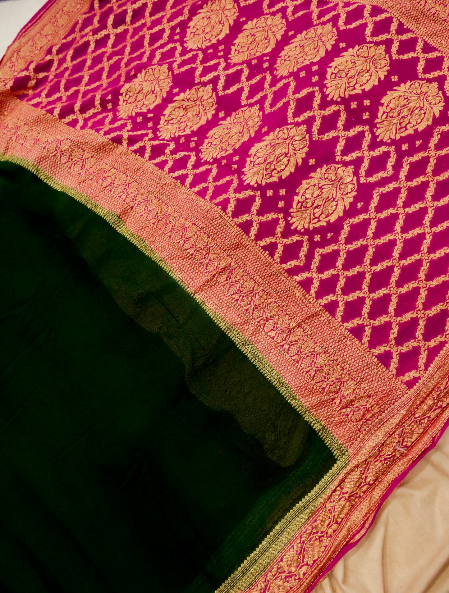 Pure Banarasi Handloom Khaddi Georgette valkalam Saree