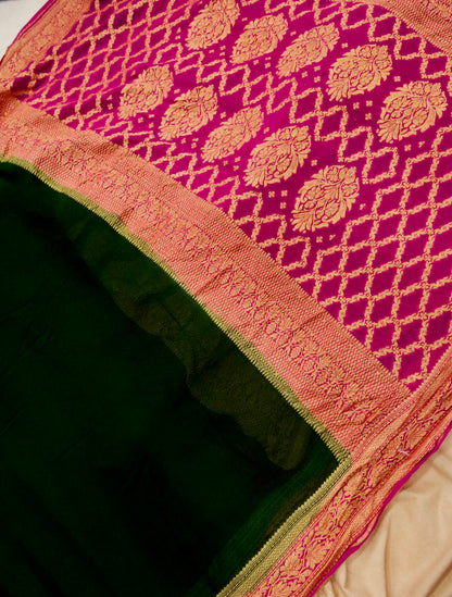 Pure Banarasi Handloom Khaddi Georgette valkalam Saree